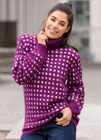 Trui met gestructureerd ontwerp 