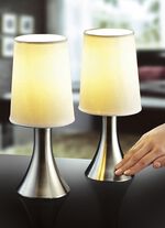 3-voudig dimbare aanraaklampen, set van 2 ZILVER