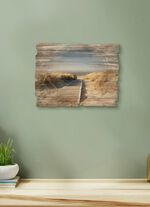 Houten schilderij met vintage karakter 