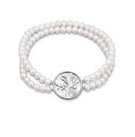 Elastische 2-rijige armband met zoetwaterkweekparels 