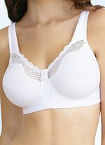 Huidvriendelijke bh met kanten inzetten WIT