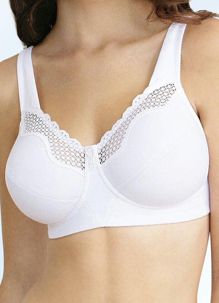 Huidvriendelijke bh met kanten inzetten WIT