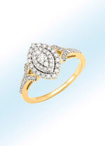 Sprankelende damesring met 63 diamanten 