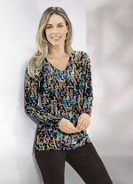 Shirt met felgekleurde inkjetprint 