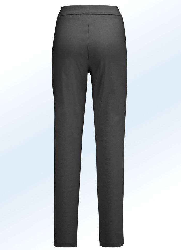 Broek met trendy beensplitten ZWART