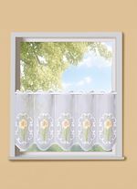 Kort gordijn met doorvoer voor roede 