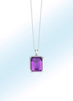 Hanger met echte amethist en ankerketting 