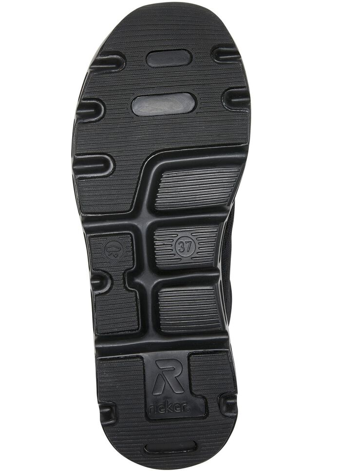Rieker sneakers met elastische decoratieve vetersluiting ZWART