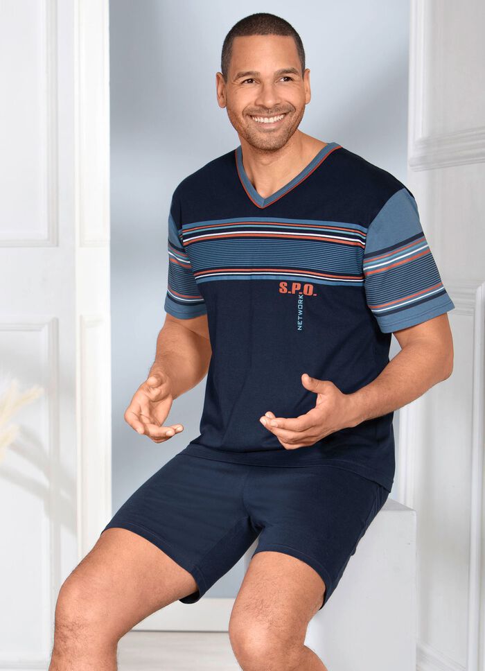 Twee-pack shorties met V-hals en geplaatste print 