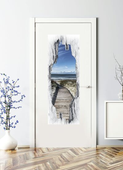 3D deursticker Noords strand  3D deursticker Noords strand