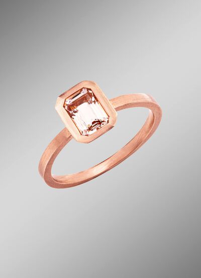 Matt damesring met echte morganiet 