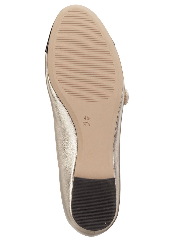 Caprice ballerina gemaakt van nappa- en lakleer GOLD-SCHWARZ