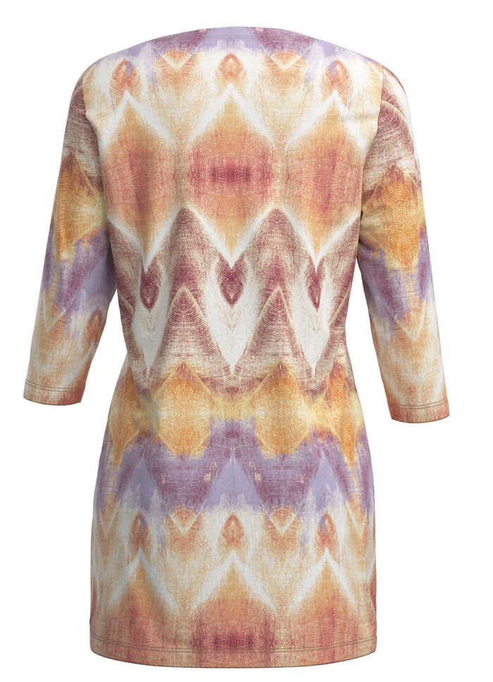 Gebreide tuniek in bedrukt fijn breisel 