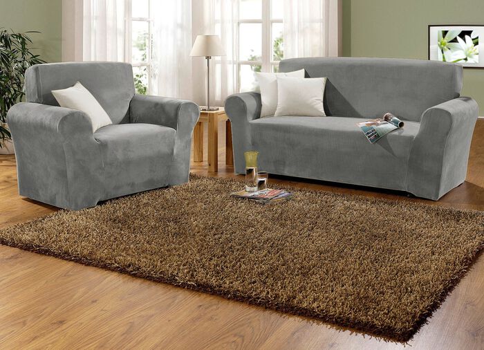 Stretchhoezen met vlekbescherming ZILVER