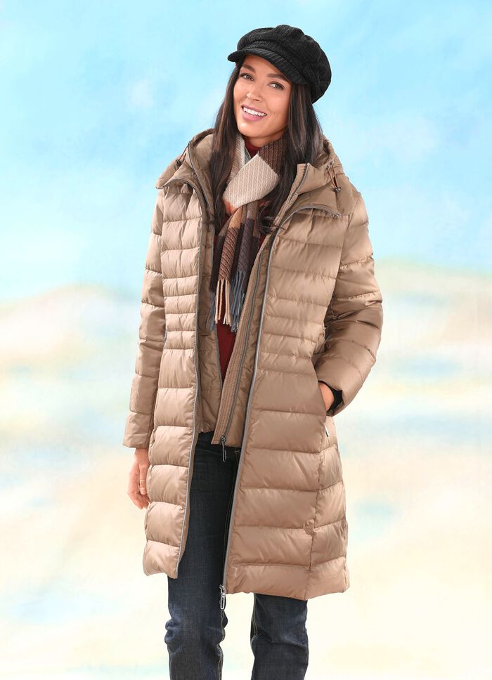 Korte donsjas met ritssluiting 