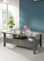 Salontafel van massief grenenhout GRIJS