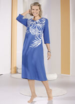 Laurina nachthemd tot op de kuit met driekwartmouwen 