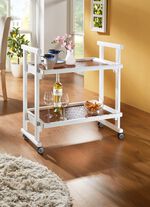 Serveerwagen van massief beukenhout WIT