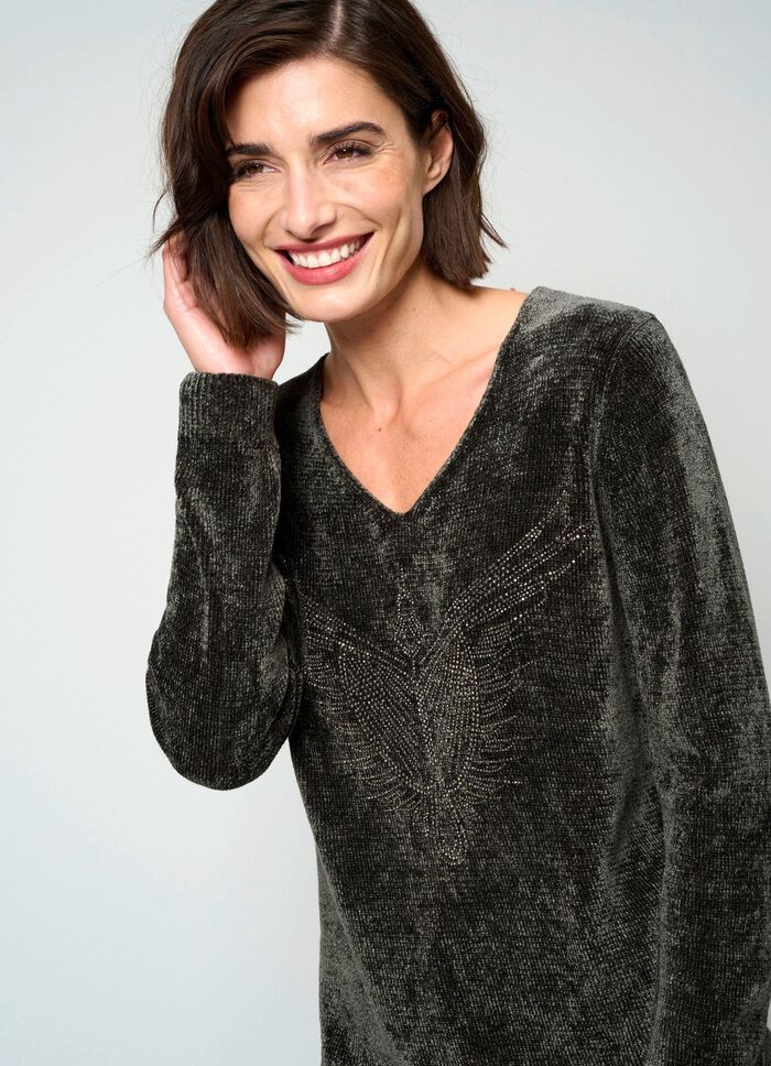 Trui van chenillegaren 