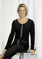 Shirt met een bijzonder printdesign in 3 kleuren ZWART