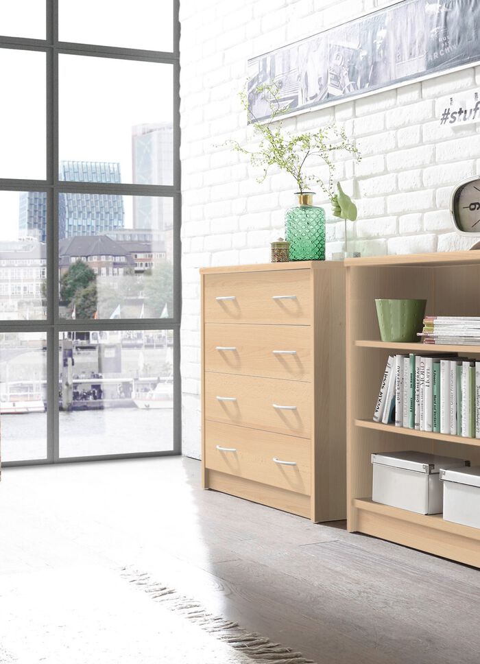 Combinatievriendelijke ladekast met 4 laden BEUKEN