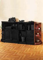 Gedeeltelijk massieve meubelserie met echt houtfineer NOTENBOOM