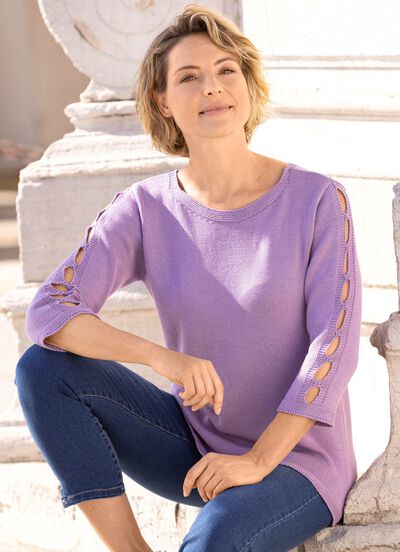 Trui met uitsparingen 