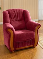 Gestoffeerd meubel met een comfortabele, hoogpolige stoffen bekleding 