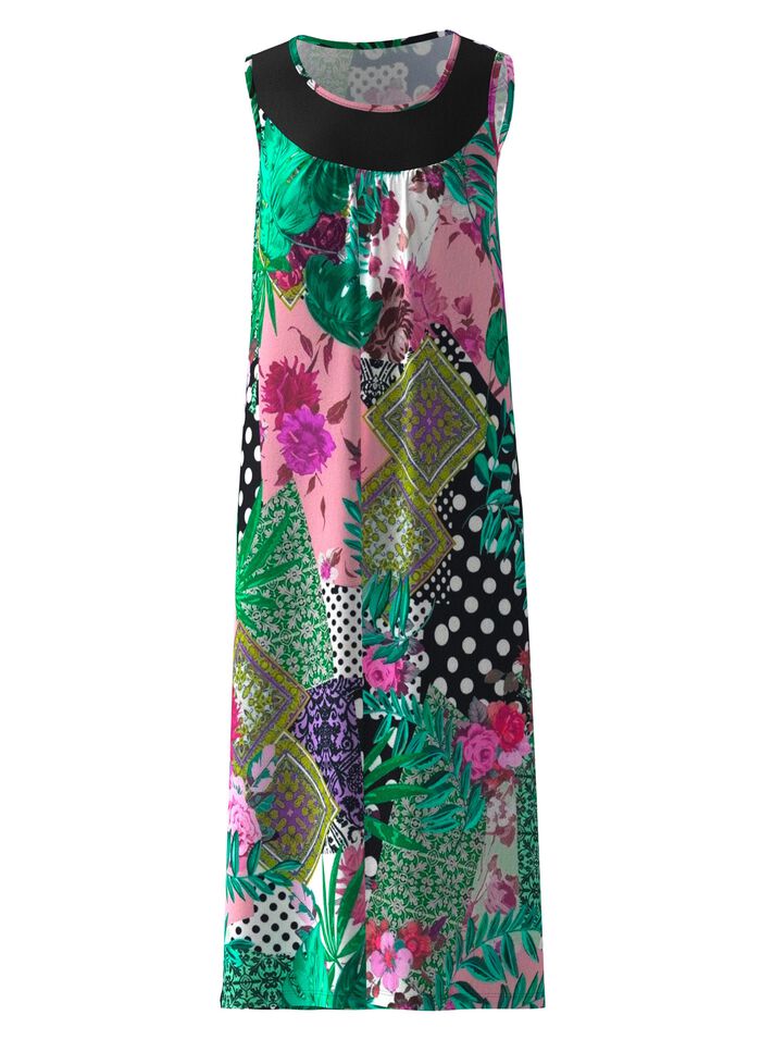 Jurk met kleurrijk printmotief, mouwloos 