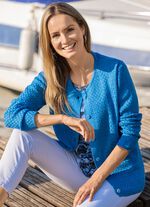 Cardigan met all-over structuur BLAUW