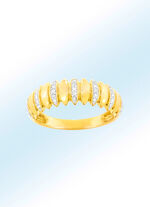 Intrigerend vormgegeven damesring met 35 briljanten 