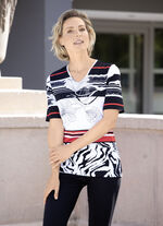 Shirt met felgekleurde inkjetprint 