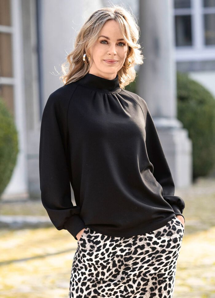 Sweatshirt met opstaande kraag 