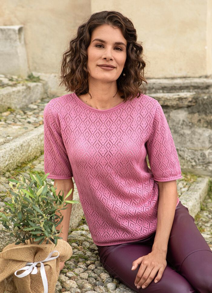 Trui met ajourmotief ROZENHOUT