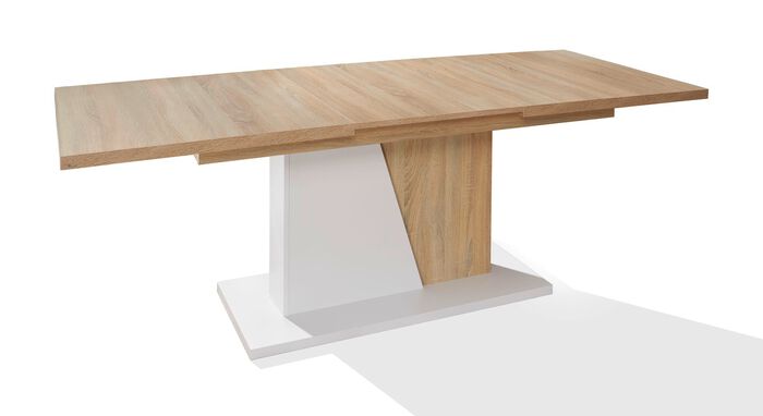 Eettafel met synchrone uitschuifbare tafel van aluminium 