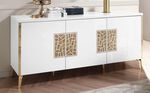 Dressoir met hoogglans oppervlakken WIT-GOUD