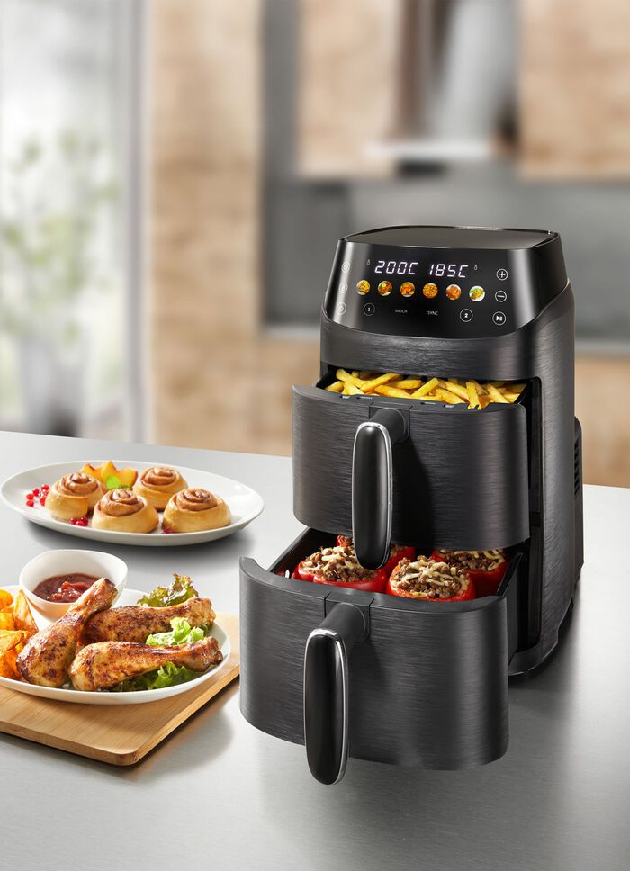 Digitale airfryer met twee kamers 