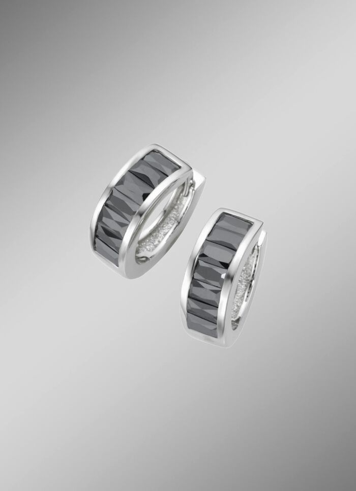 Creolen met zwarte zirkonia 