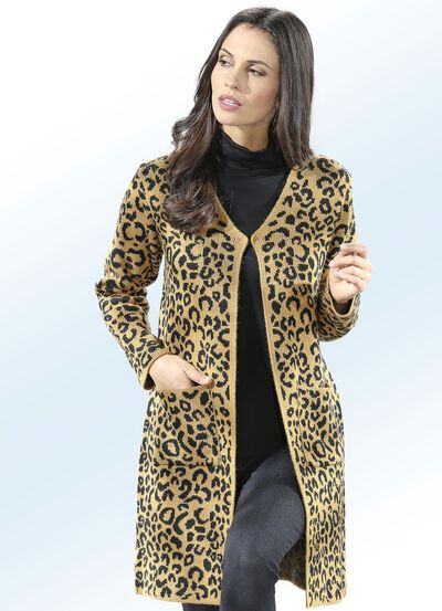 Gebreid vest in jacquard dessin 