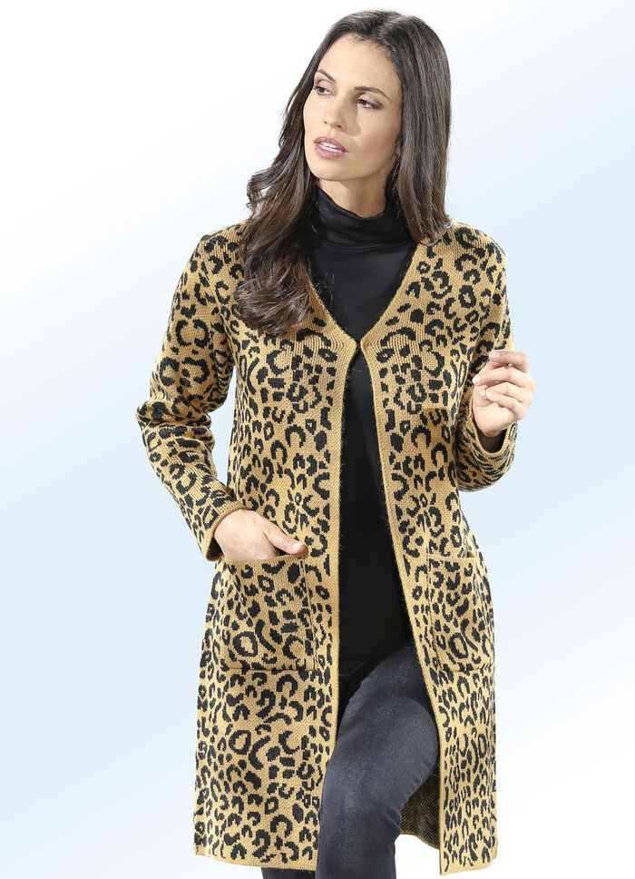 Gebreid vest in jacquard dessin 