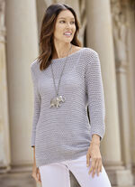 Trui met een licht transparante look GRAU