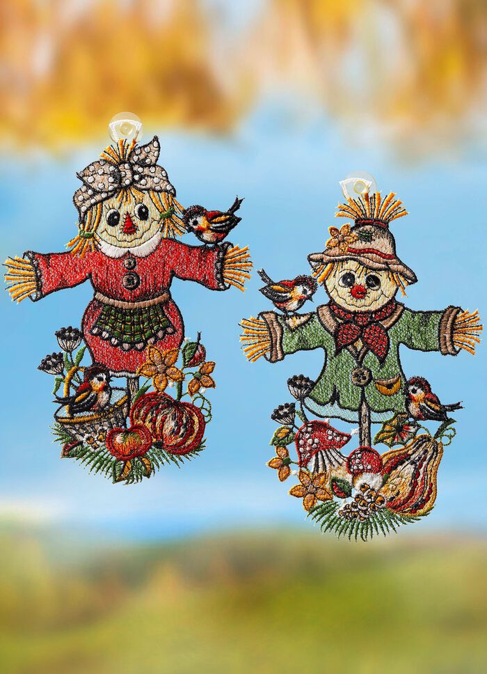 Vogelverschrikker raamfoto, set van 2 