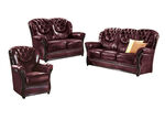 Gestoffeerd meubilair met bekleding van echt leer BORDEAUX