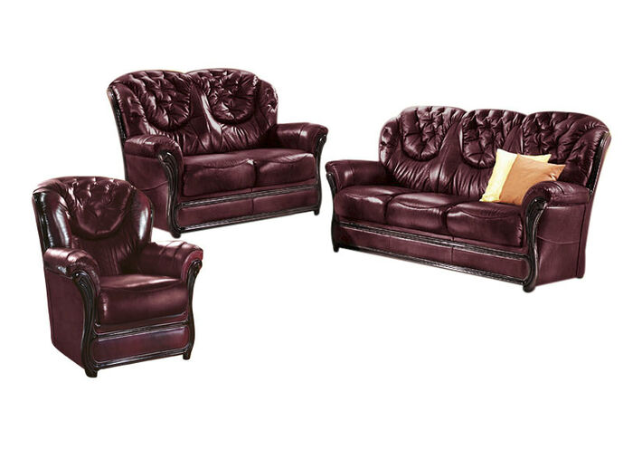 Gestoffeerd meubilair met bekleding van echt leer BORDEAUX