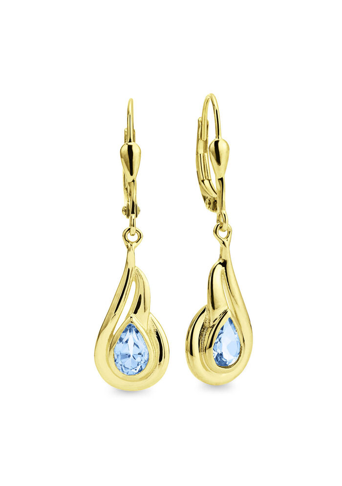 Oorbellen met blauwe topaas 