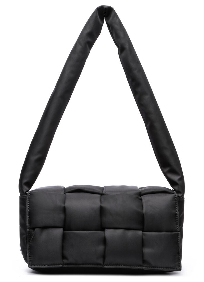 Collezione Alessandro tas gemaakt van delicaat glanzend textielmateriaal ZWART