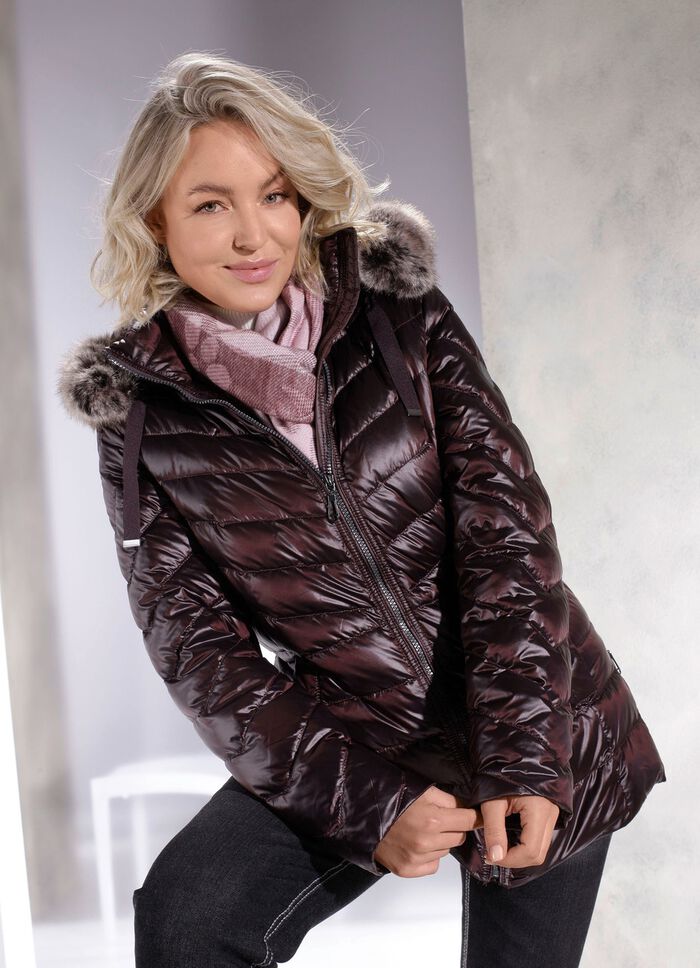 Donsjack in 2 kleuren KASTANJE