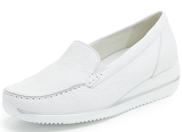 Waldl&auml;ufer, comfortabele damespantoffels, breedte H, met uitneembaar voetbed WIT