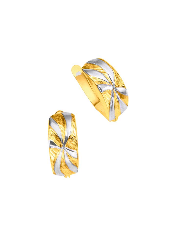 Tweekleurige creoolse klapoorbellen 