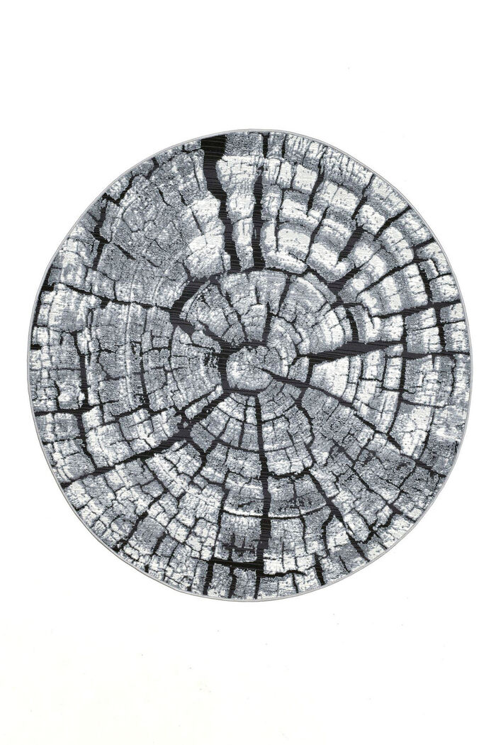 Tapijt in een natuurlijk boomstamontwerp GRAU